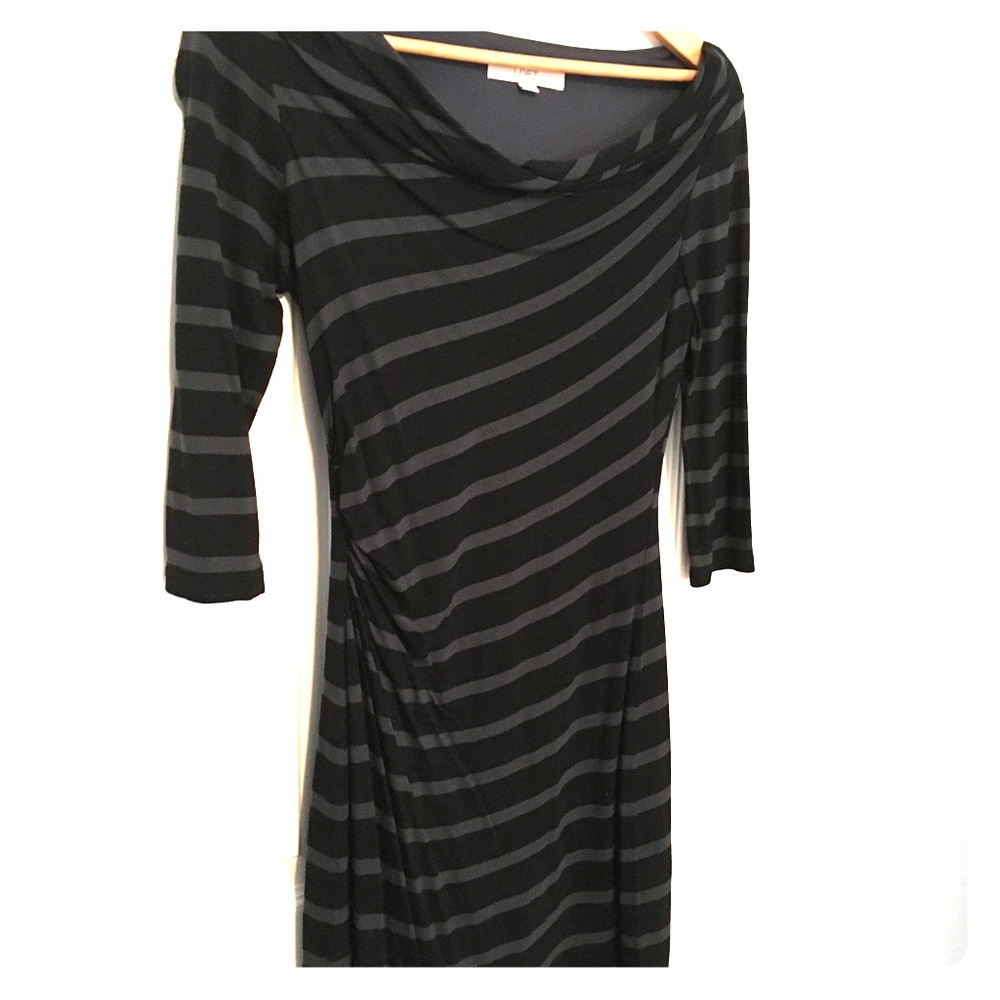 Size SP Loft Ruched Stripped Dress